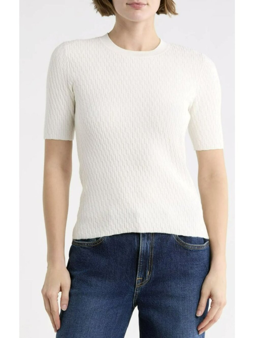 rag & bone Tam Short Sleeve Knit Sweater Top New